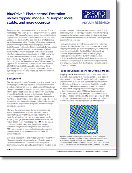 PDF Preview of blueDrive for Tapping Mode AFM application note