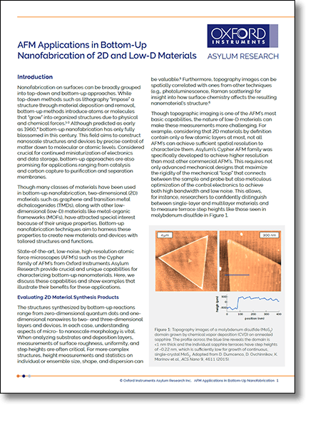 PDF Preview of Bottom-Up Nanofabrication application note