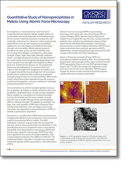 PDF Preview of nanoprecipitates in metals application note