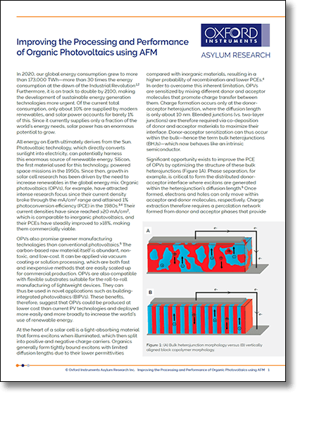 PDF preview of Improving the Processing and Performance of Organic Photovoltaics using AFM
