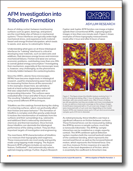 AFM Investigation of Tribofilm Formation