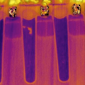 Semiconductor transistor device imaged using scanning microwave impedance microscopy (sMIM)