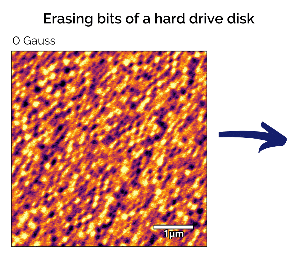 erasing bits of a hard drive disk afm images 0 gauss