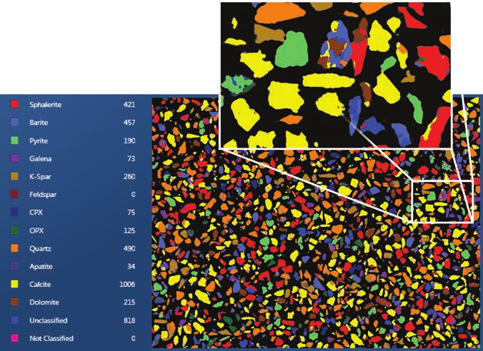 Fig. 4. Large Area Montaged Map created from 12 Fields from which particle data was extracted