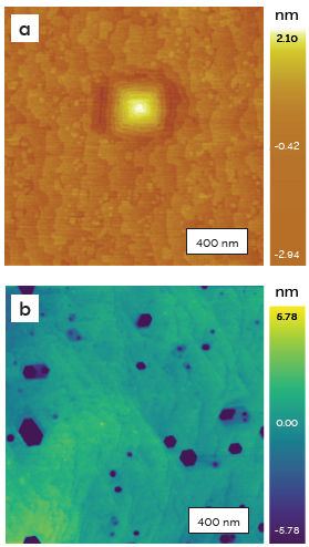 a) InAs film grown on GaSb, b) GaN film grown on sapphire